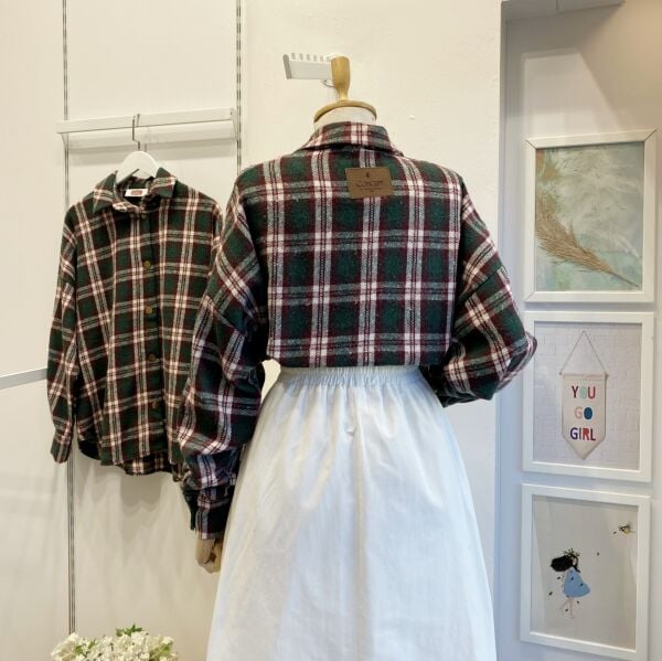 Bordo Çizgili Oduncu Gömlek