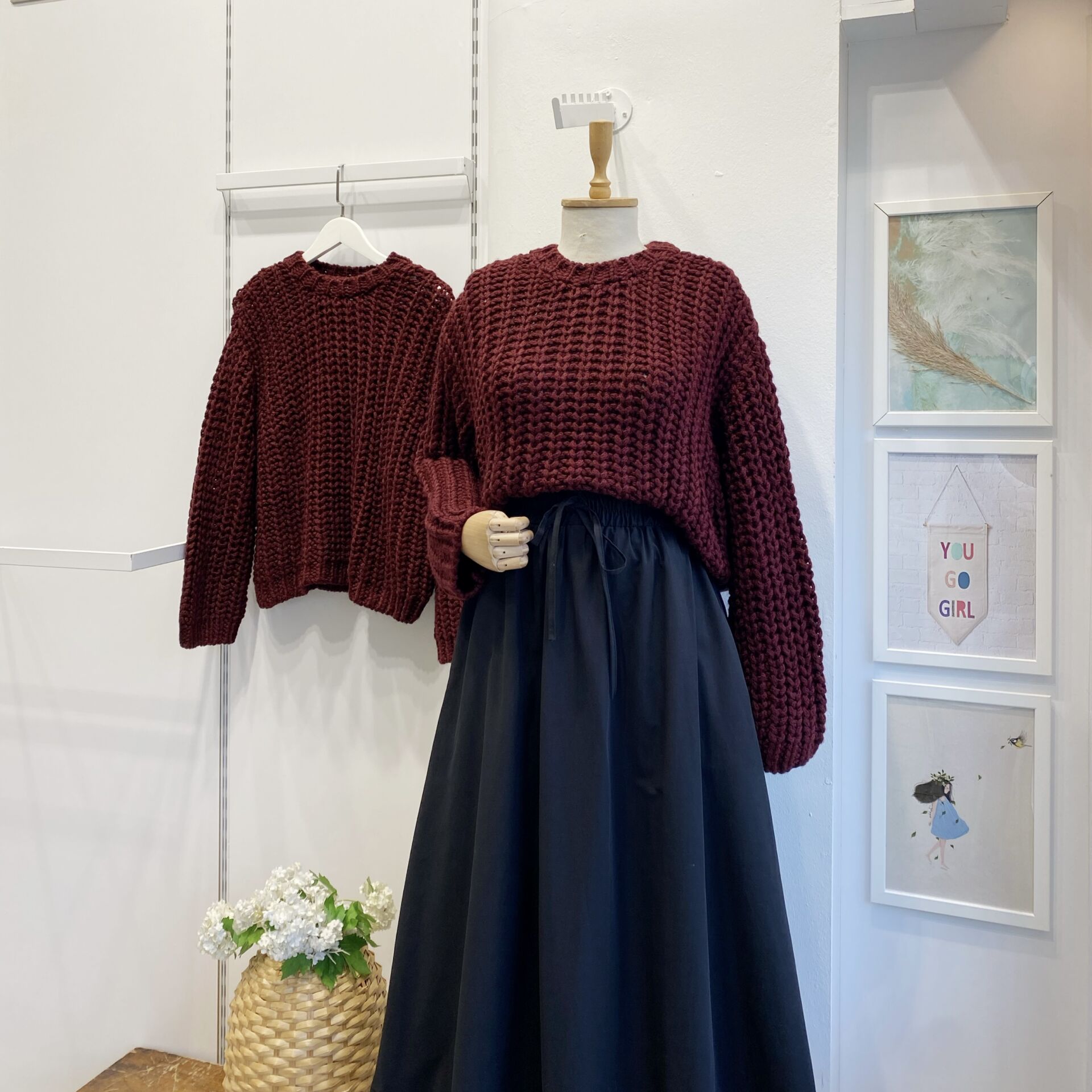 Bordo Selanik Örgü Salaş Kazak