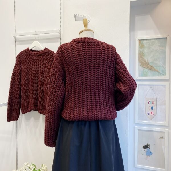 Bordo Selanik Örgü Salaş Kazak