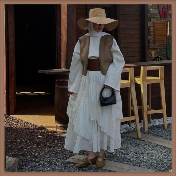 Faya Girls x Beyaz Ajouter Vual Keten Etek