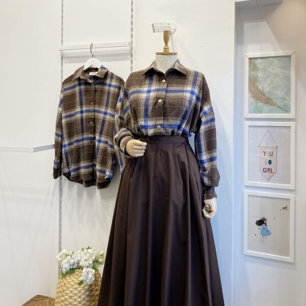 Lacivert Çizgili Oduncu Gömlek