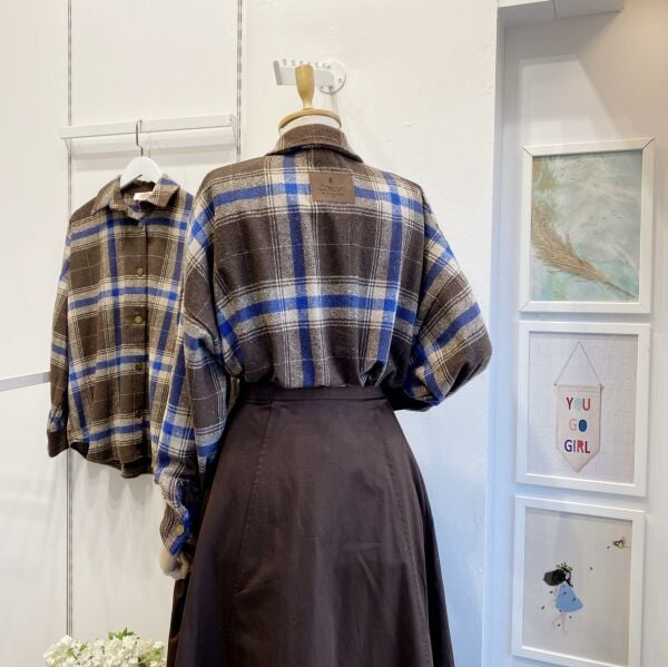 Lacivert Çizgili Oduncu Gömlek