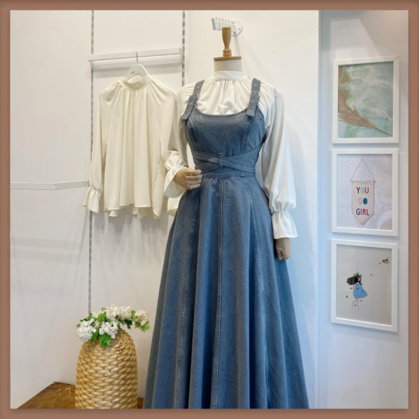 Gri Uzun Model Özel Tasarım Kot Jile