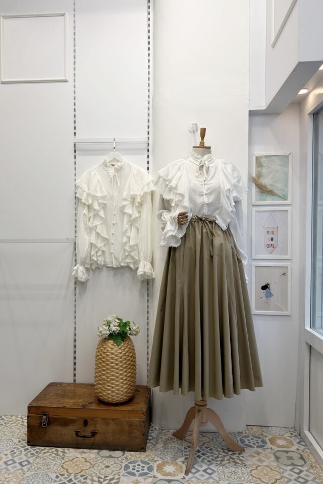 Çağla Yeşili Elara Kloş Poplin Etek